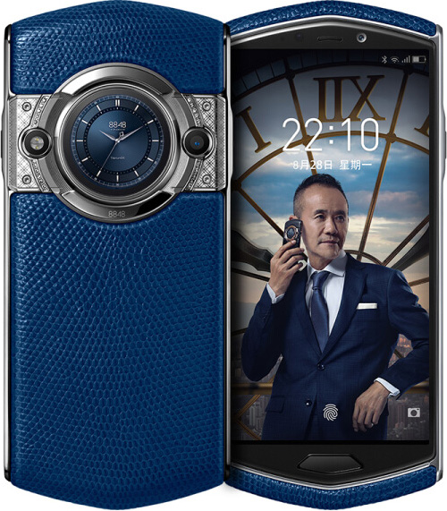 8848 M5 Cell Phone Lizard Skin Edition Blue 5.65-Inch Brand New Original